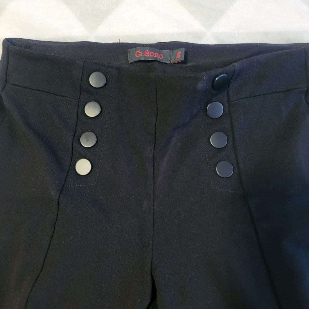 Skinny Stretchy Black Dress Pants, Formal Leggins Pants, Size S - Picture 4 of 8